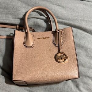 Michael Kors Tan Leather Satchel with Gold Accents